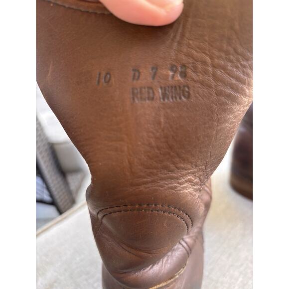 Red Wing 1155 Pecos Leather Work Boots Heritage Nailseat Soft Toe Sz 10 Western - Picture 7 of 15
